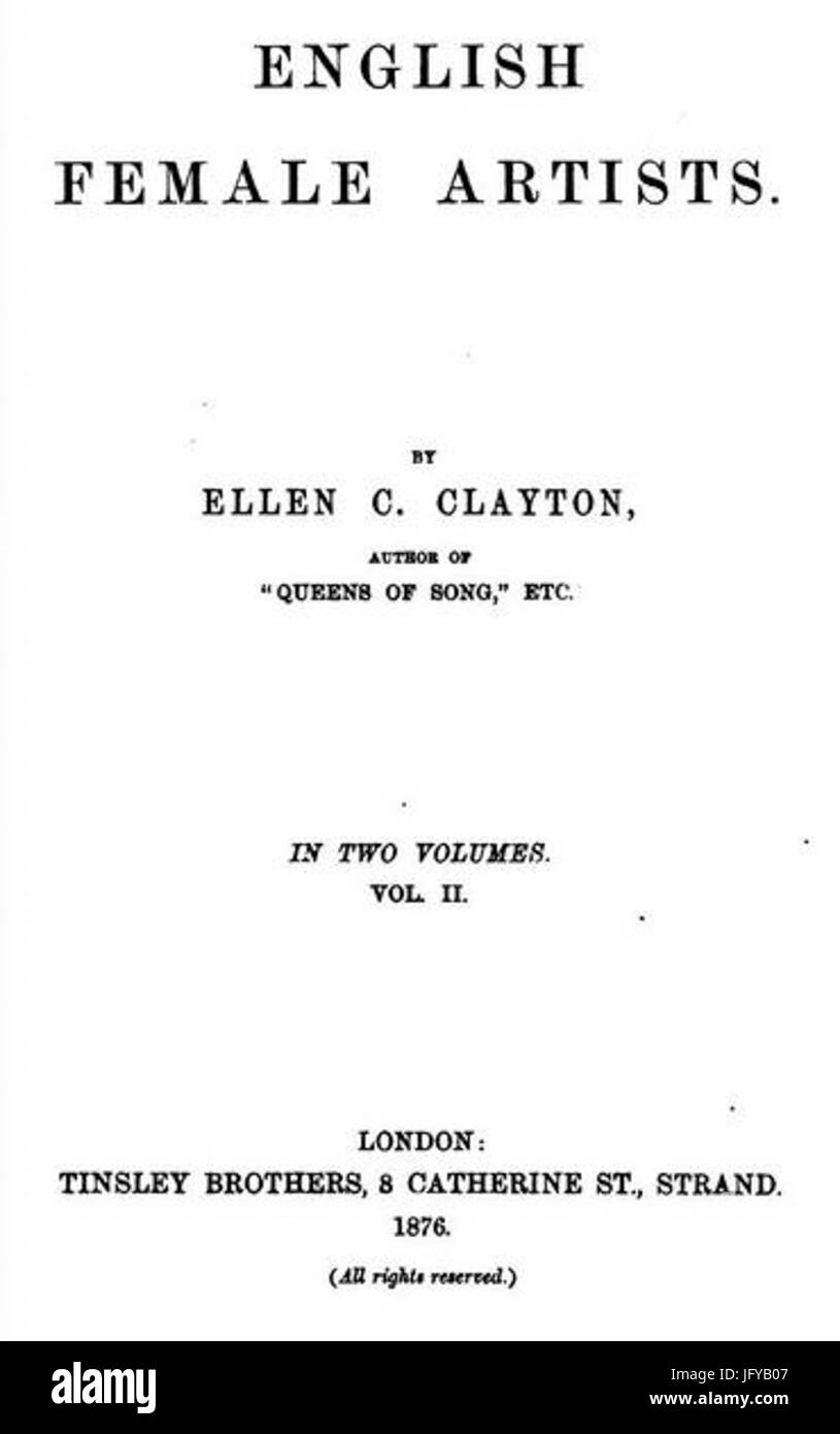 Ellen C Clayton - englische KünstlerInnen - Vollume II - 1876 Stockfoto