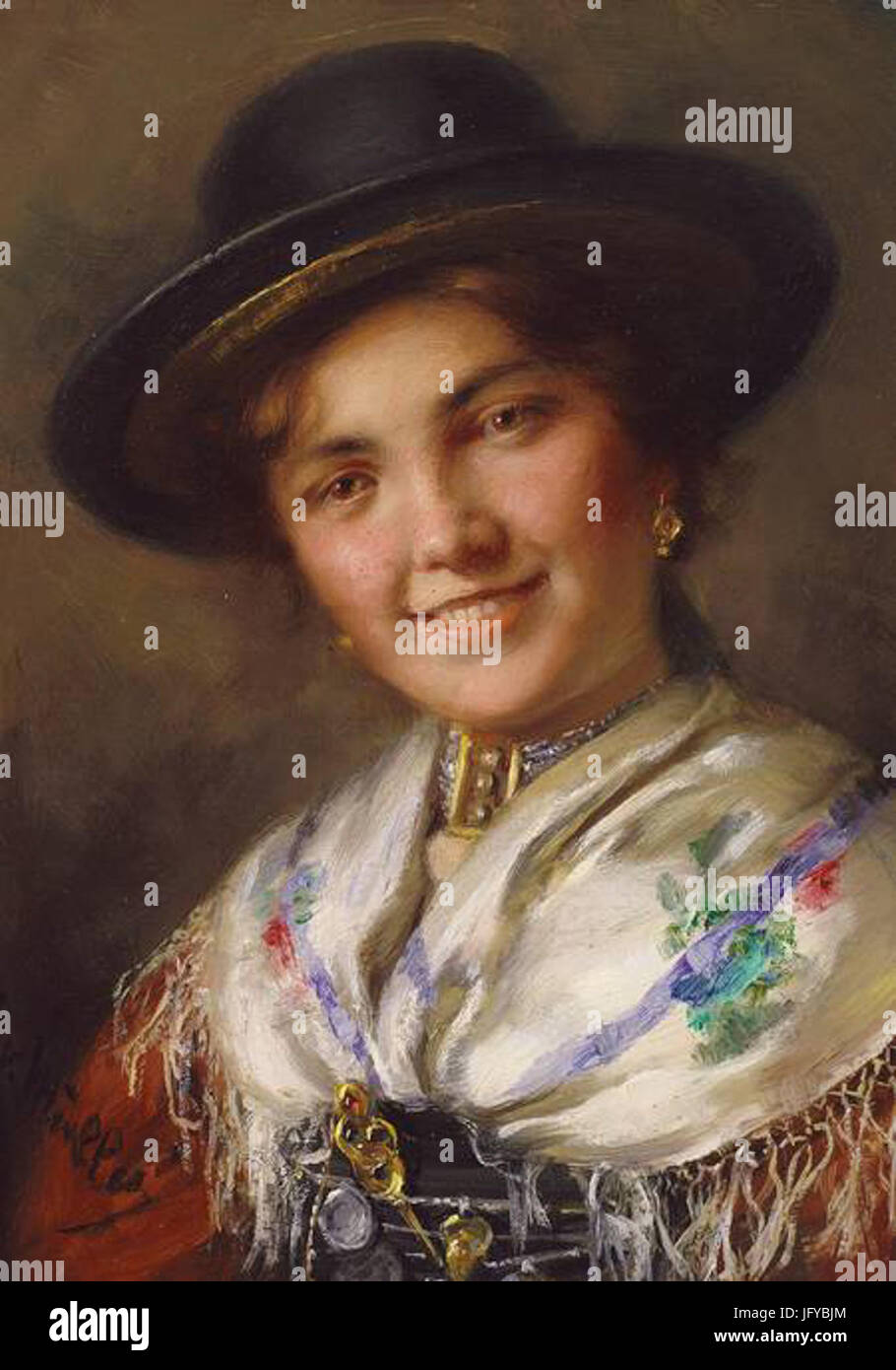 Emma Müller von Seehof Mädchen in Tracht Stockfoto