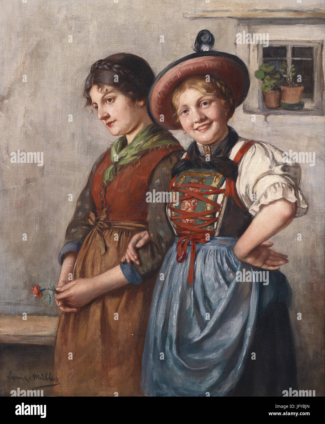 Emma Müller von Seehof Zwei Dirndln Stockfoto