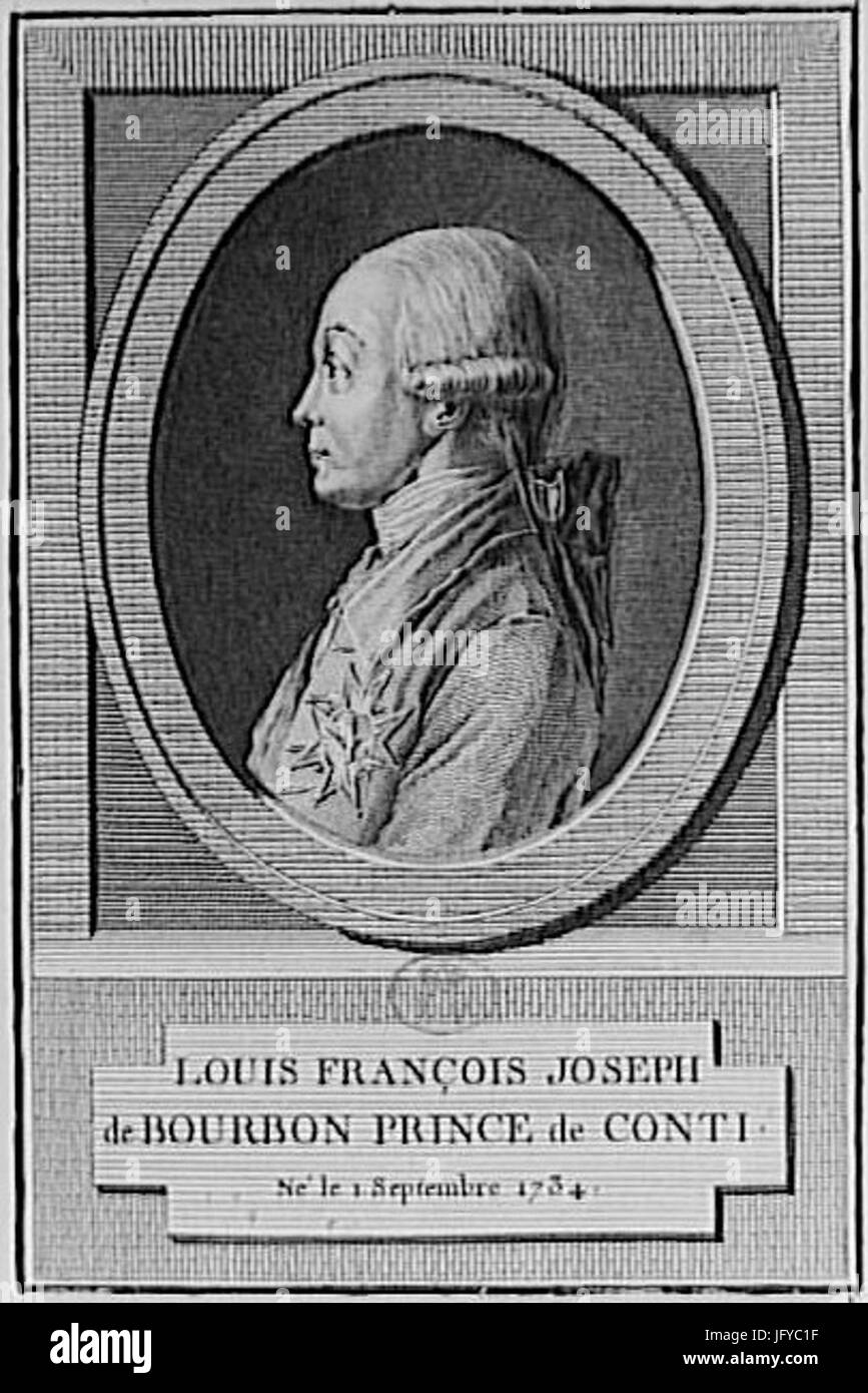 Gravur von Louis François Joseph de Bourbon, Prinz von Conti Stockfoto