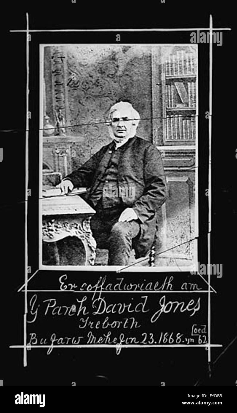 Äh bin Coffadwriaeth y Parch David Jones Treborth... NLW3364409 Stockfoto
