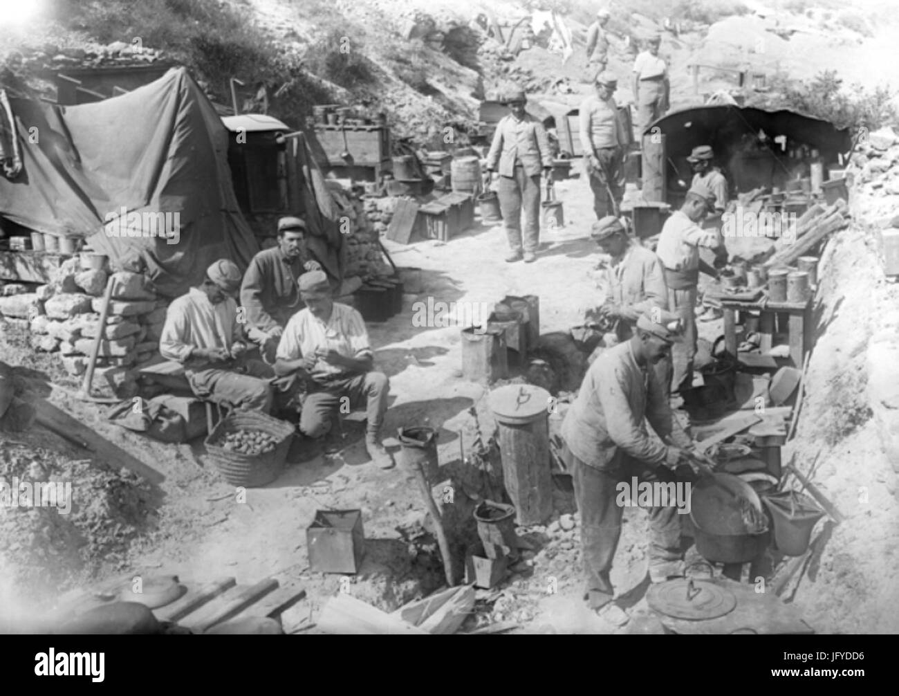 Küche de Campage des Soldats Français Aux Dardanellen 1915 Stockfoto