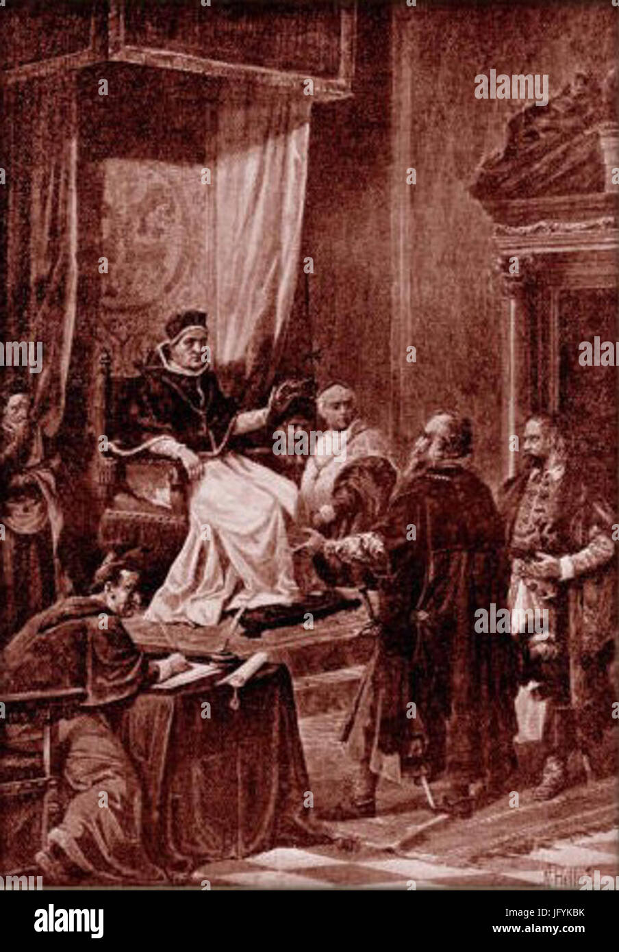 Ferdinand HetteC5A1 - České Poselství Před papežem Stockfoto