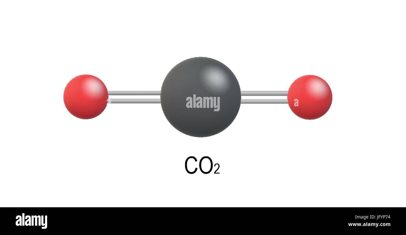 CO2 Kohlendioxid Kohlendioxid-Molekül Modell Stock Vektor