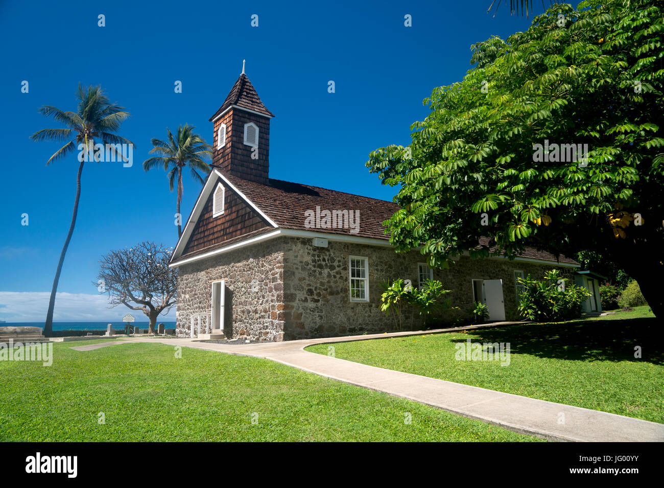 Keawalai Kirche. Mekena, Maui, Hawaii Stockfoto