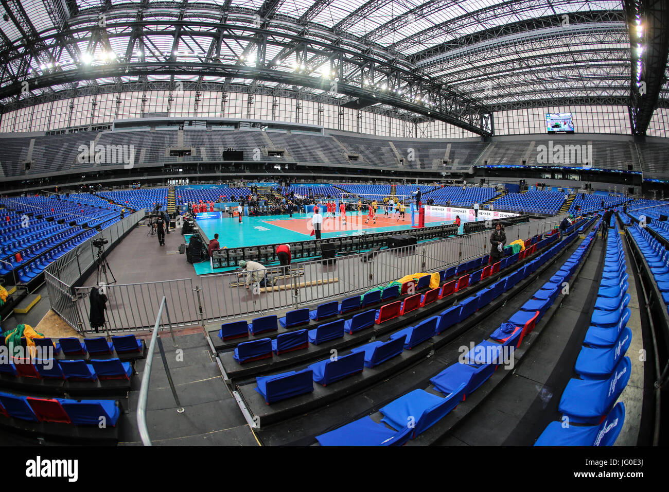 3. Juli 2017 - Struktur ParanÃ, Curitiba, Brasilien - Brasilien - World League Volleyball Finale 2017 - montiert Arena da Baixada Stadion in Curitiba (Brasilien), für die Spiele zwischen 4 und 8 Juli. Alle Spiele werden in der Arena da Baxaida gespielt werden, ein Fußballstadion, das auch 2014 FIVB World Cup Gastgeber entspricht. Foto: Geraldo Bubniak Credit: Foto: Geraldo Bubniak/ZUMA Draht/Alamy Live-Nachrichten Stockfoto