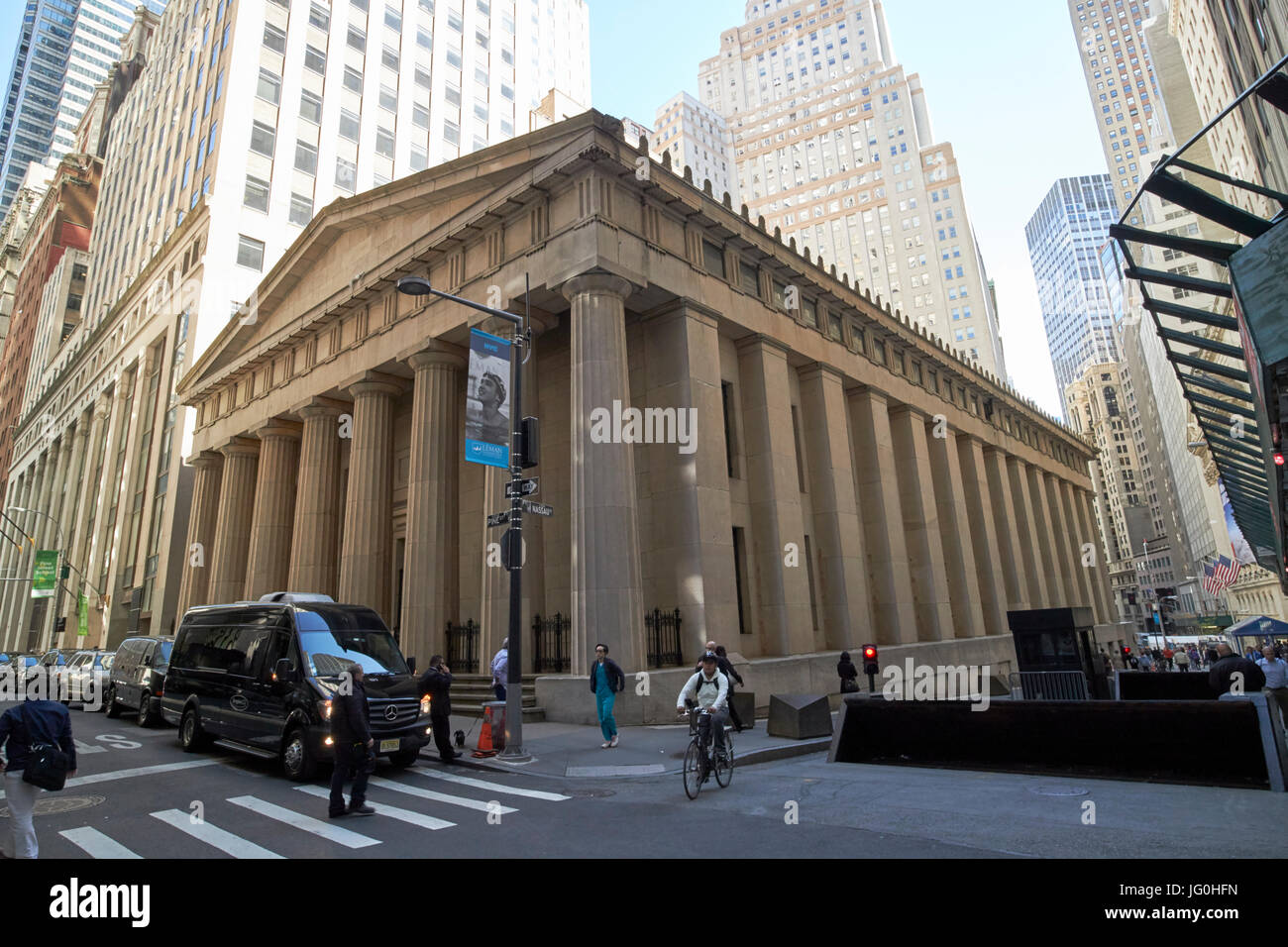 Ansicht der Rückseite des Federal Hall National Memorial New York City USA Stockfoto