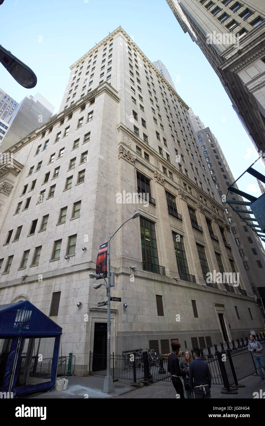 Der New Yorker Börse wall street New York City USA Stockfoto