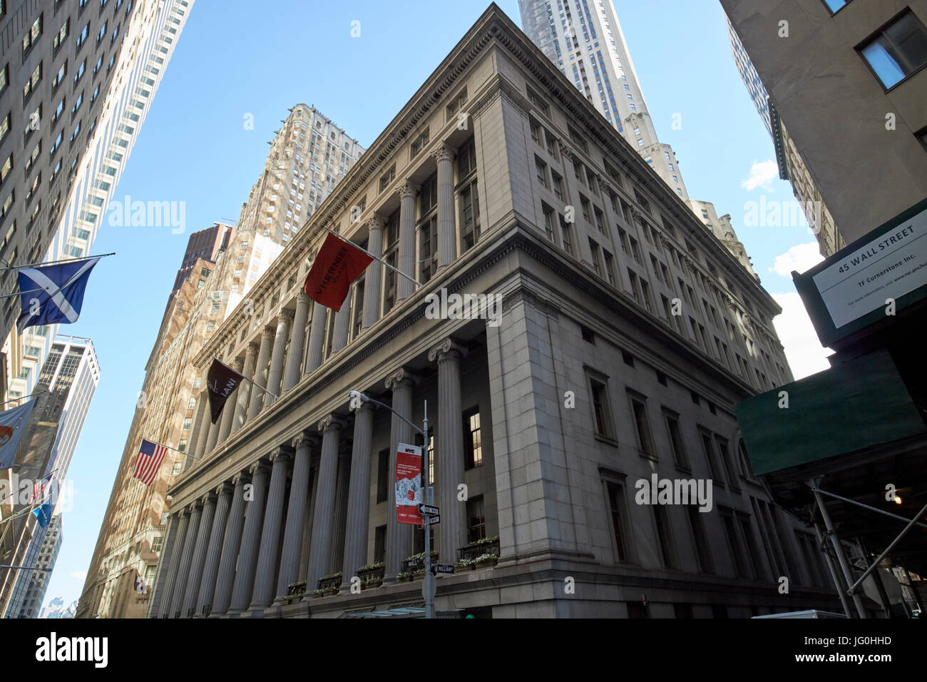 55 Wall Street Cipriani Club Residenzen ehemaliger Händler Austausch von New York City USA Stockfoto