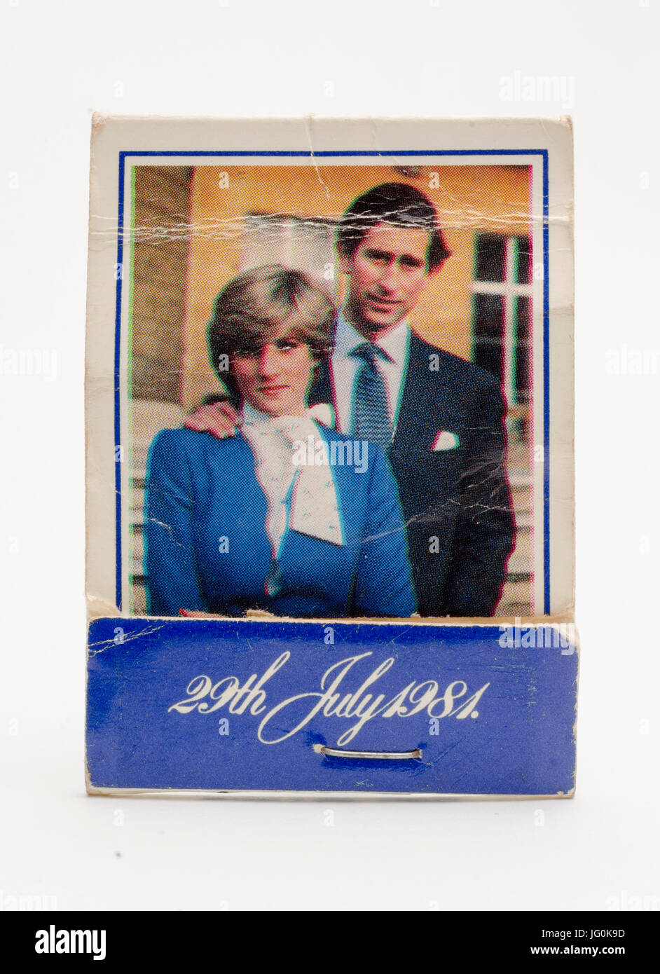 Gedenk Buch Spiele feiert die königliche Hochzeit von Lady Diana Spencer und seine königliche Hoheit Prinz Charles am 29. Juli 1981. Stockfoto