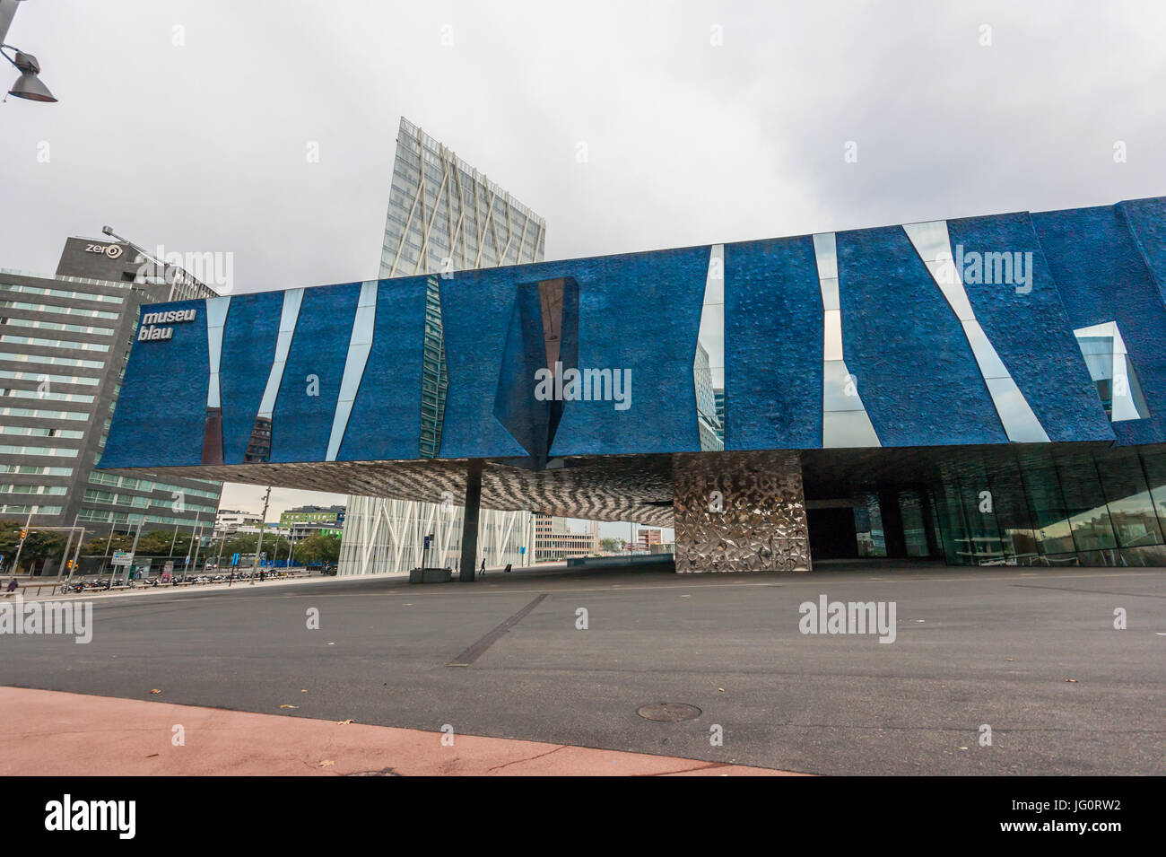 Museu Blau – Forum Building, Herzog & de Meuron Architekten, Natural History Museum von Barcelona, außen Stockfoto