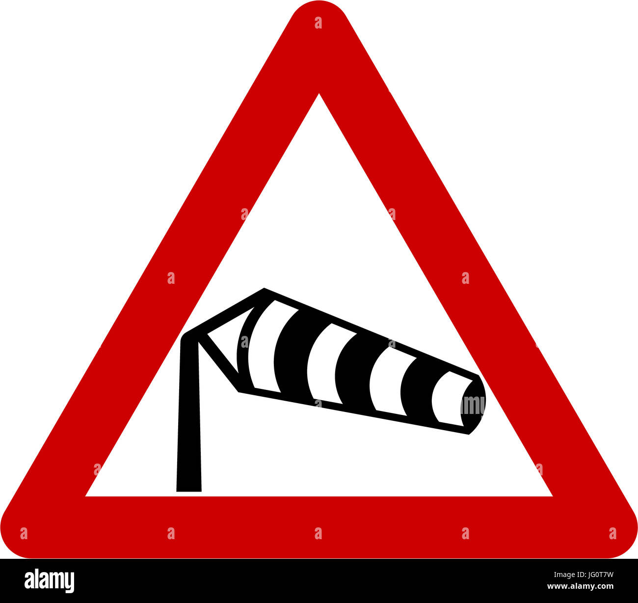 Warnschild mit seitenwind Symbol Stockfoto