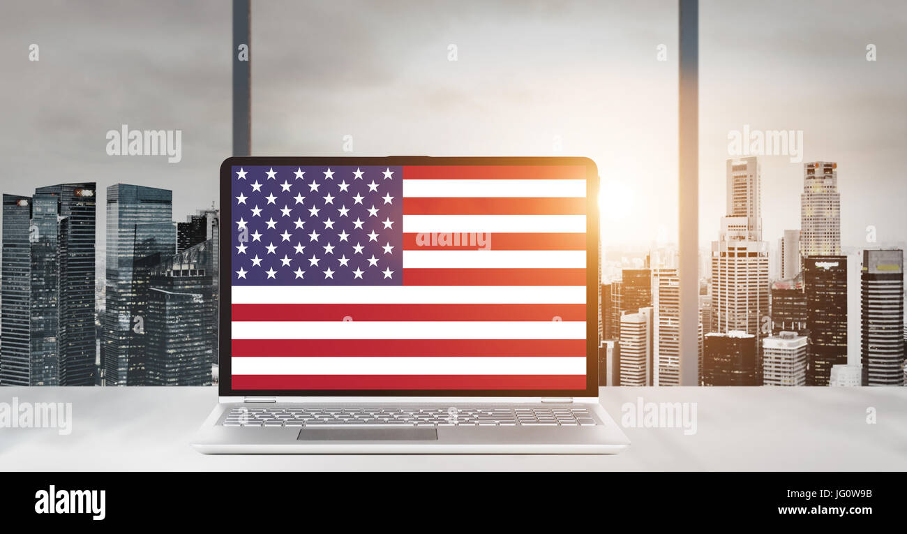 Laptop für USA Independence Day Stockfoto