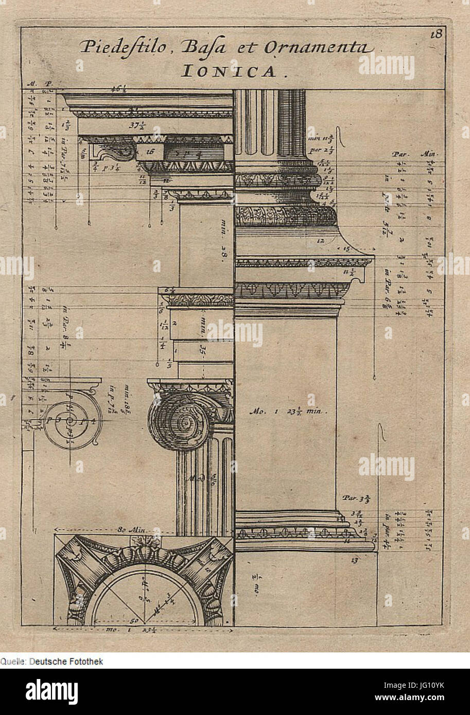 Fotothek df tg 0004919 Architektur 5E Säule 5E Basis 5E Piedestal 5E Kapitell 5E Volute 5E Architrav 5E Pommes frites Stockfoto