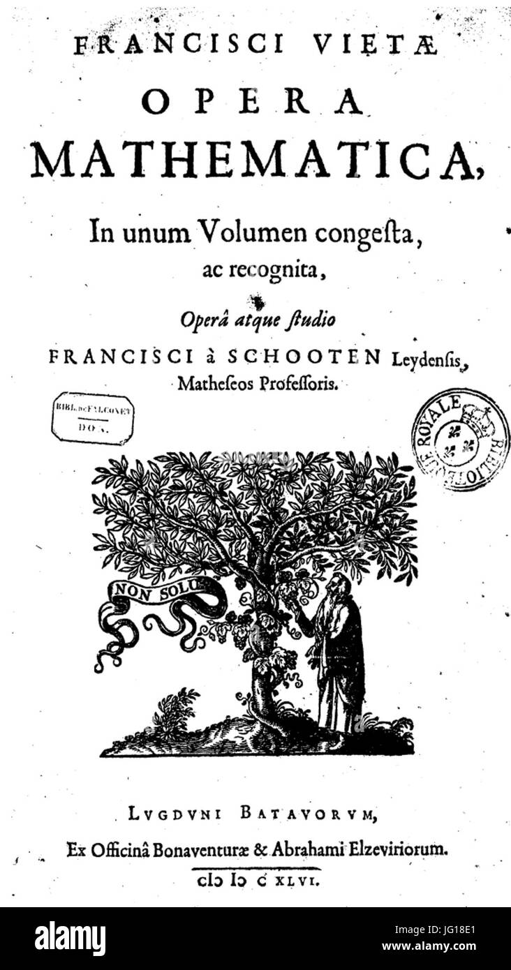 François Viète - Opera Mathematica Stockfoto