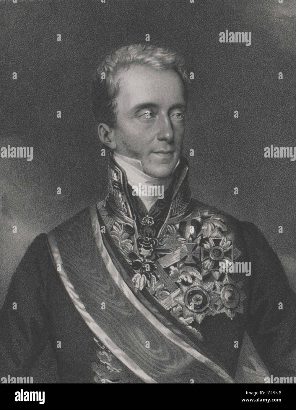 Franz Anton von Kolowrat-Liebsteinsky (1778-1861) Gravur Ernte Stockfoto