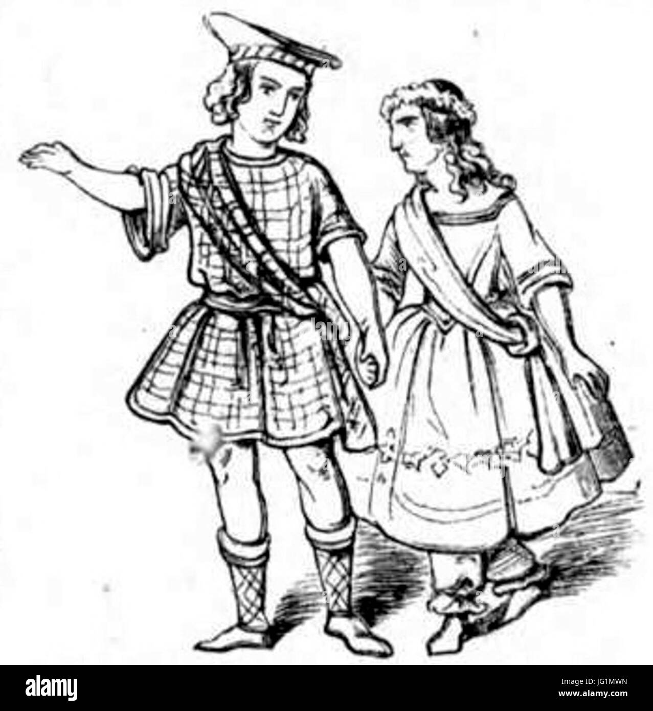 Das Festliche Jahr img107a Das Gregoriusfest in Coburg 28Kinder Im Kostüm der Schotten29 Stockfoto