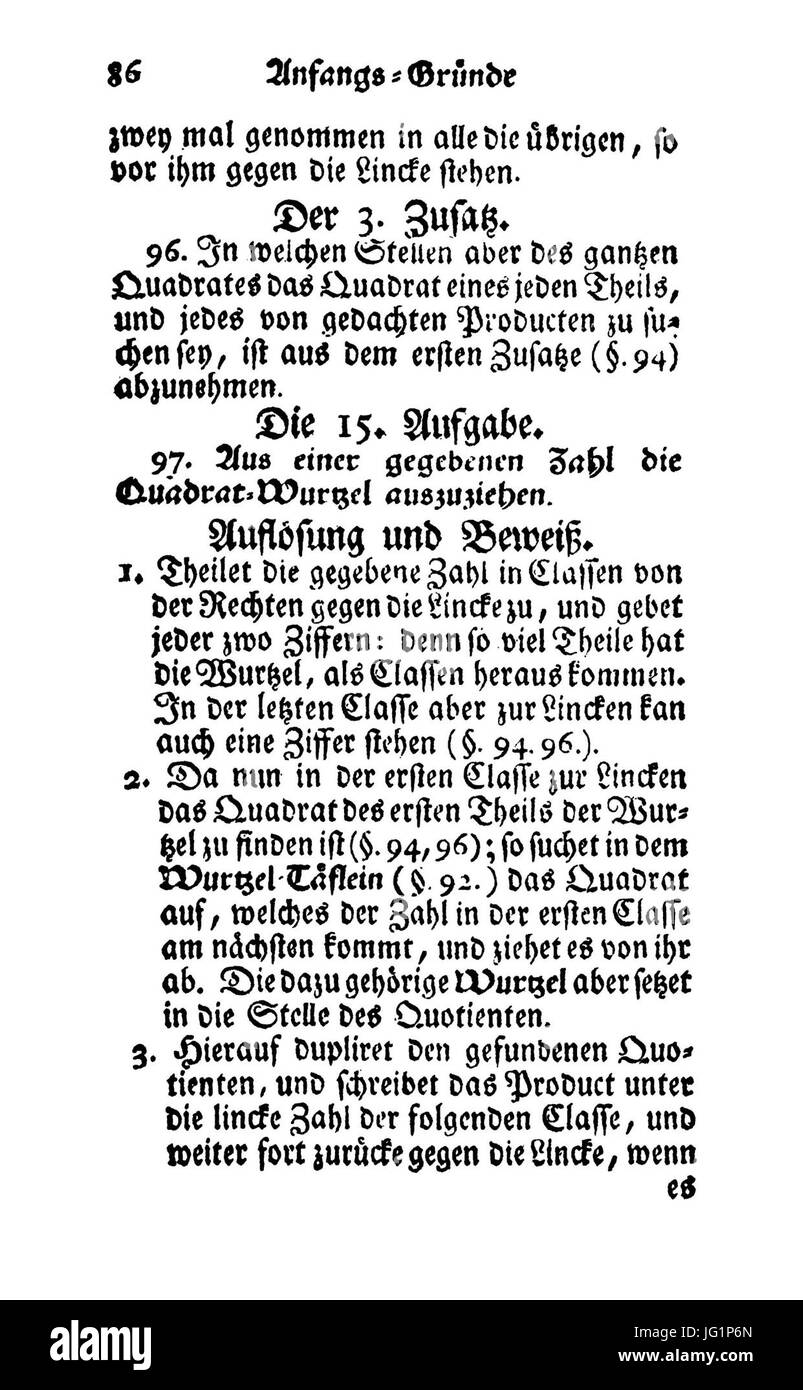 De-Anfangsgründe Aller Mathematischen Wissenschaften (Wolff) 117 Stockfoto