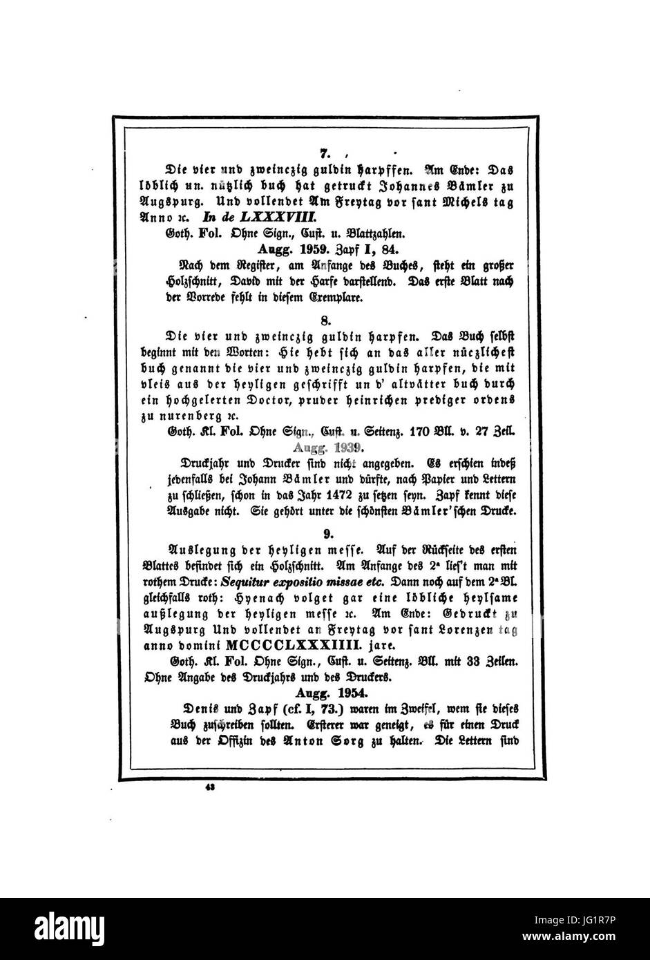 De-Augsburg ältesten Druckdenkmale 055 Stockfoto