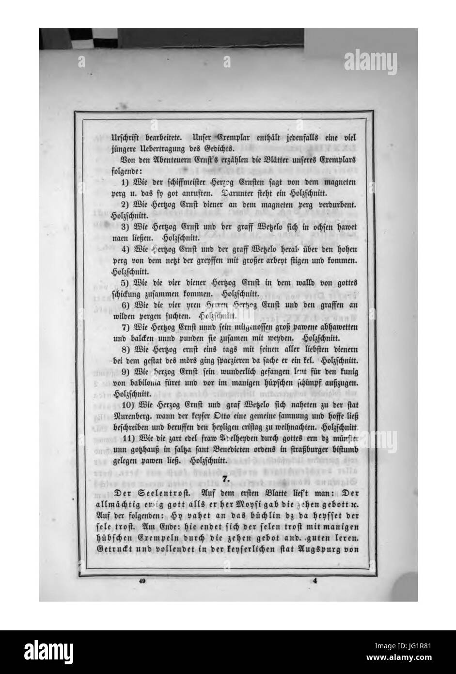 De-Augsburg ältesten Druckdenkmale 061 Stockfoto