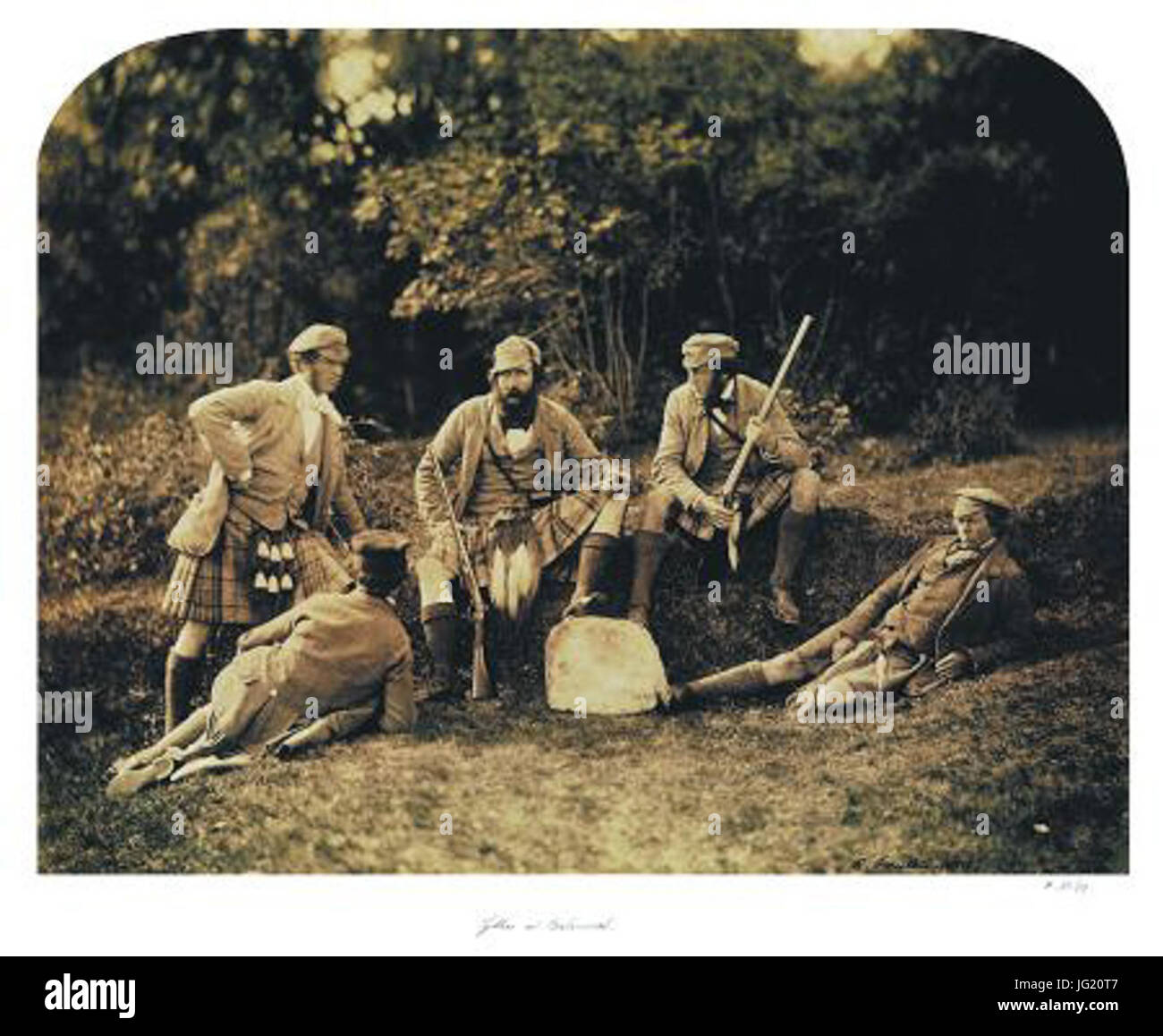 Jäger und sein Gefolge in Balmoral 1856 Stockfoto