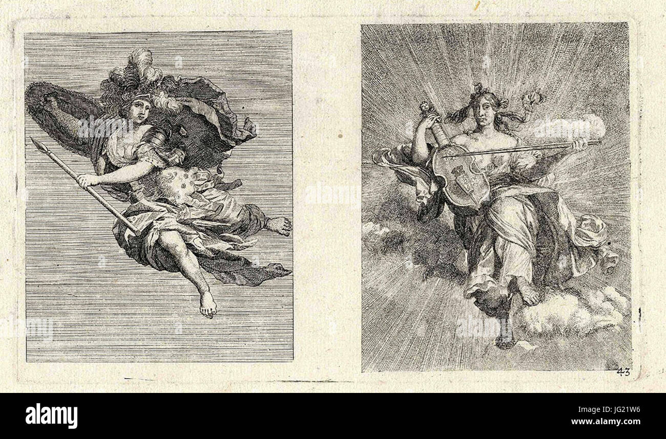 Comicstrips Zu Lateinischen Sprüchen c1700 Ubs G 0842 II 005 Stockfoto