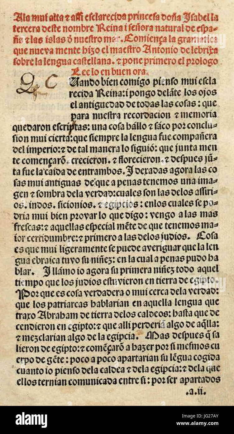 Gramática castellana Stockfoto