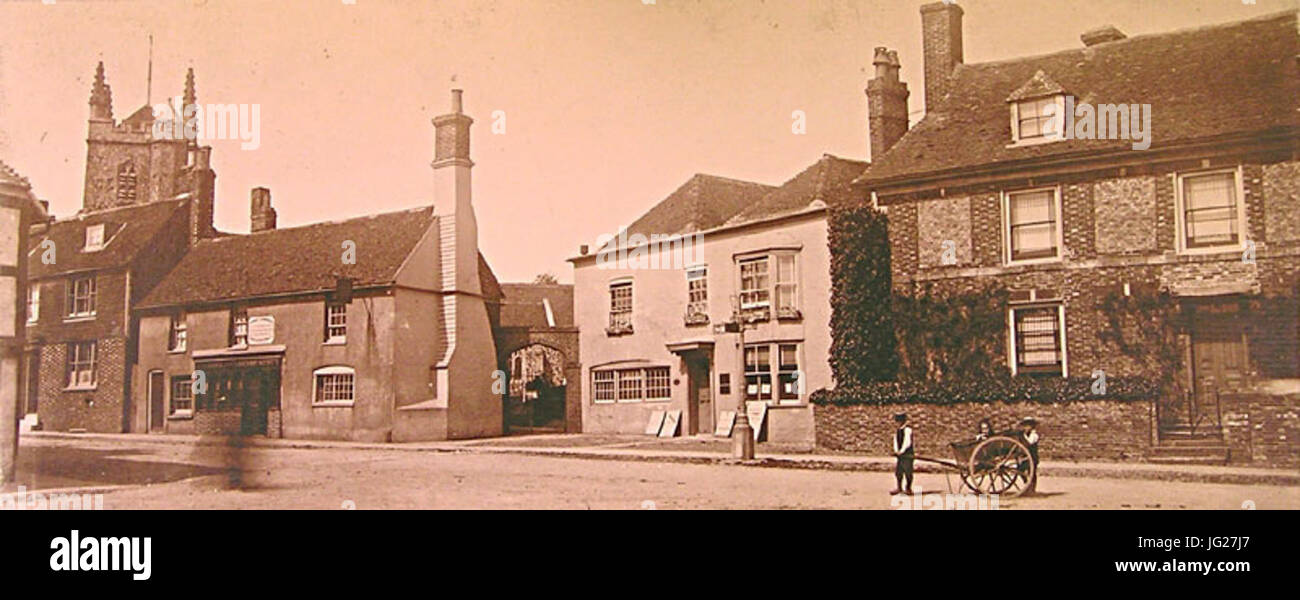 James Simmons s Bierstube und anderen Gebäuden Market Square Hailsham 28circa 188029 Stockfoto