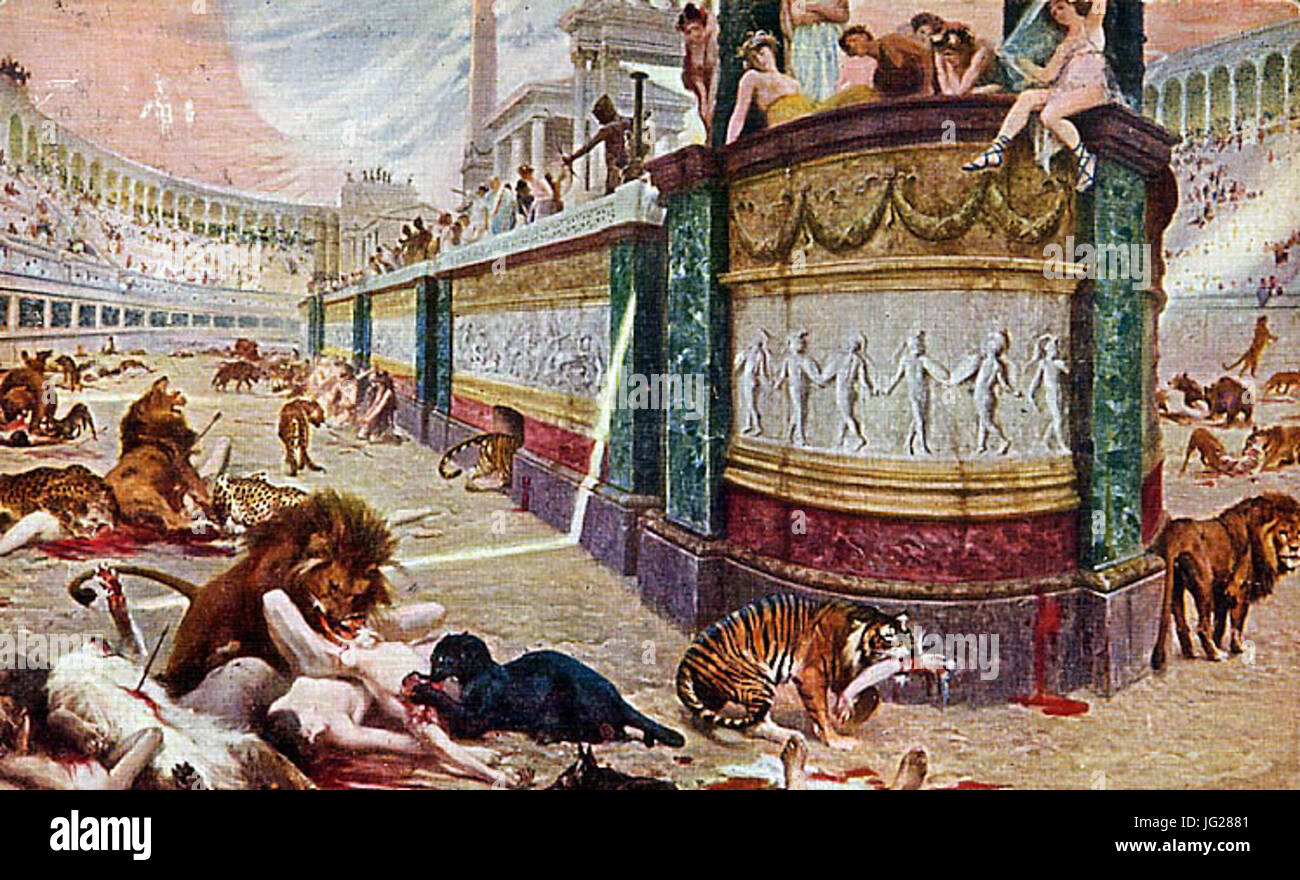 Jan Styka - Les Chrétiens Aux Löwen - 1902 Stockfoto