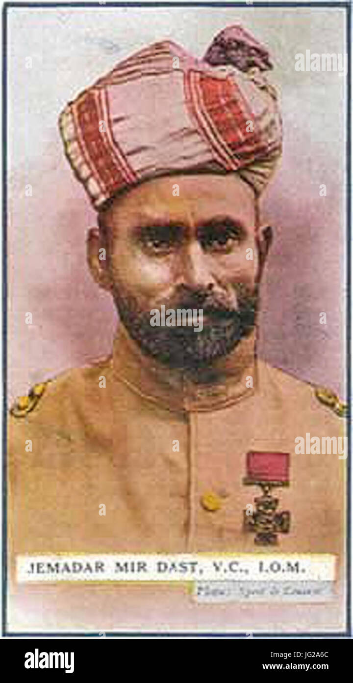 Jemadar Mir Dast V.C. I.O.M. 28 ° c. 1908-1919 Gallaher s Zigarette card29 Stockfoto