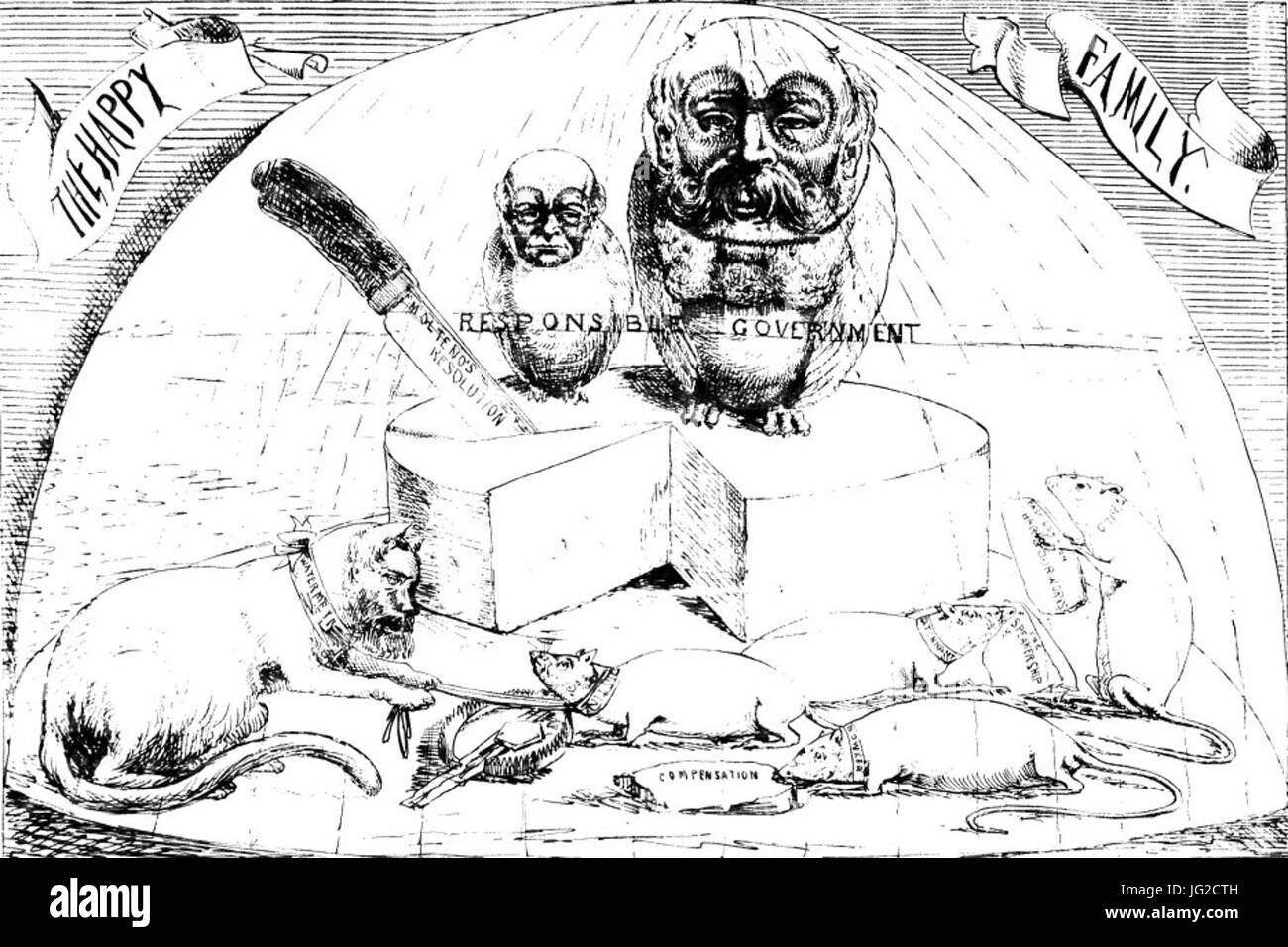 John Molteno und Saul Solomon Vorsitz Kapregierung - Zingari Cartoon 1873 Stockfoto