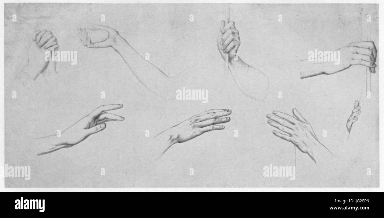 Julius Schnorr von Carolsfeld Händestudien Stockfoto