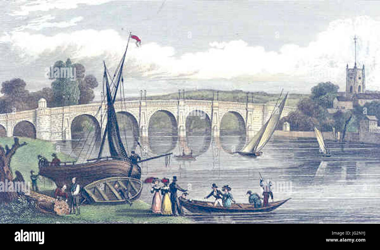 KingstonBridgeNEW und komplette Geschichte der Grafschaften SURREY 26 SUSSEXauthorThomasAllenartistpossiblyNathaniel WHITTOCK Stockfoto