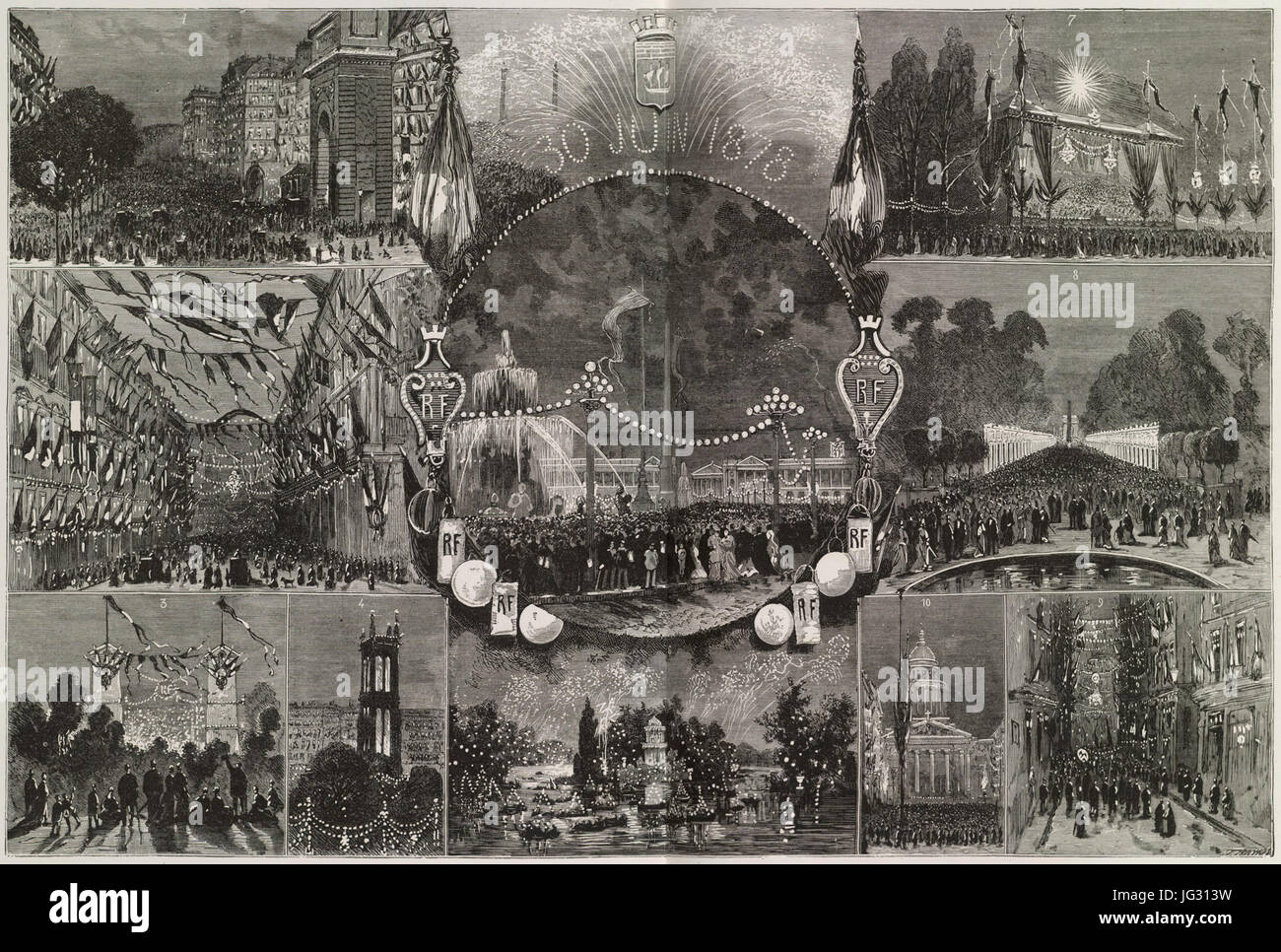 La Fête Nationale du 30 Juin, Exposition Universelle 1878 Stockfoto