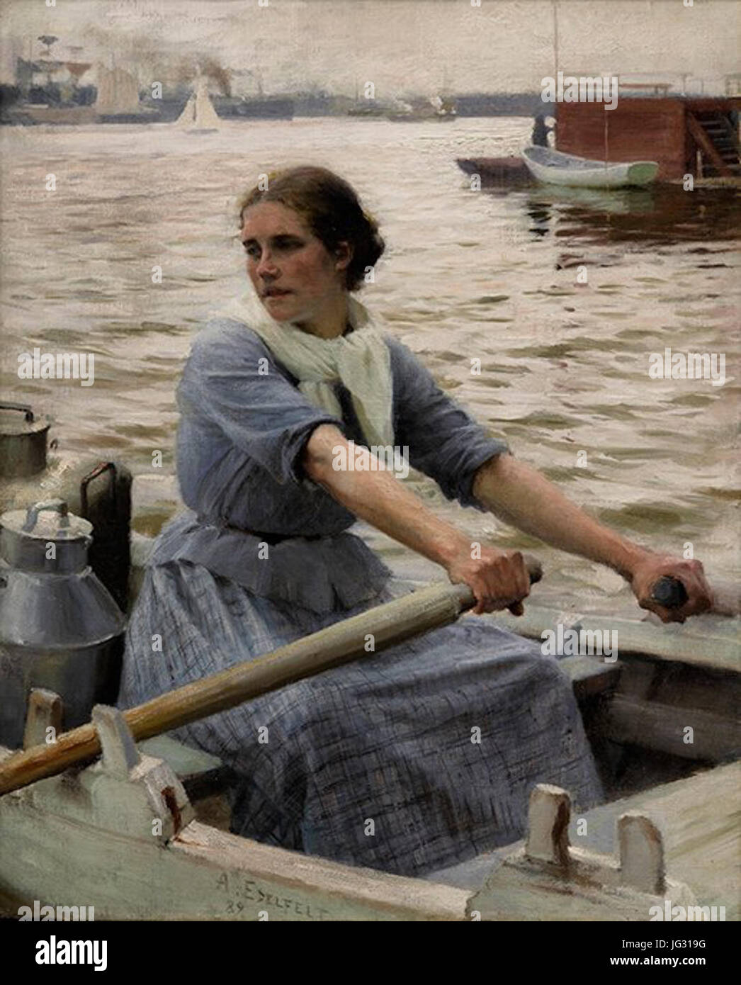 "La Laitière" von Albert Edelfelt Stockfoto