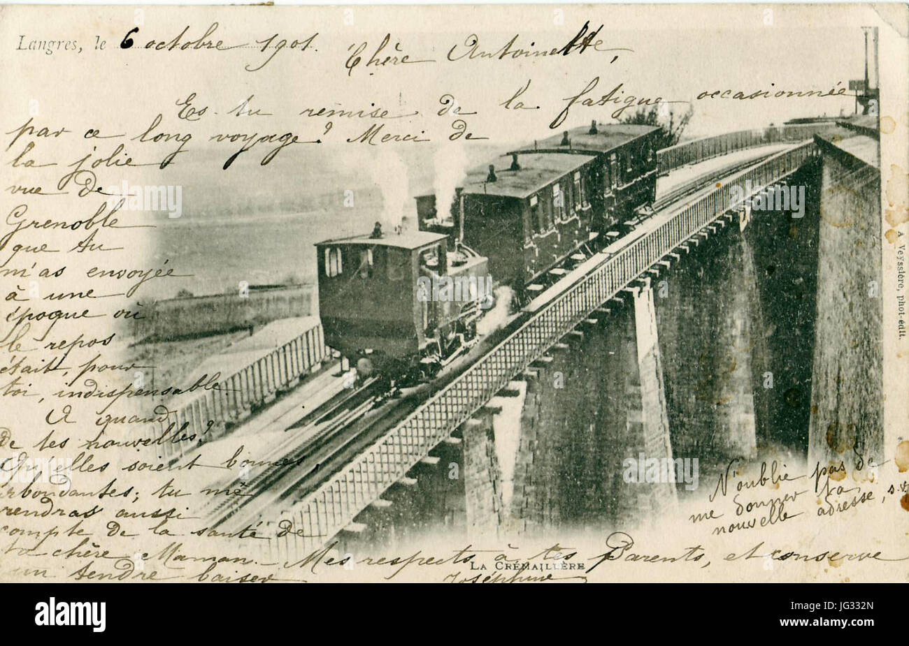 LANGRES - La crémaillère Stockfoto