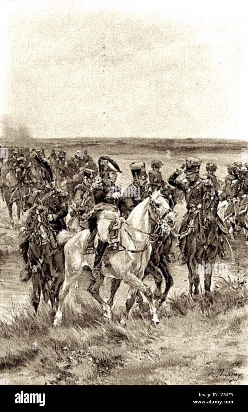 Le Maréchal Davout et Sohn État-Major Stockfoto