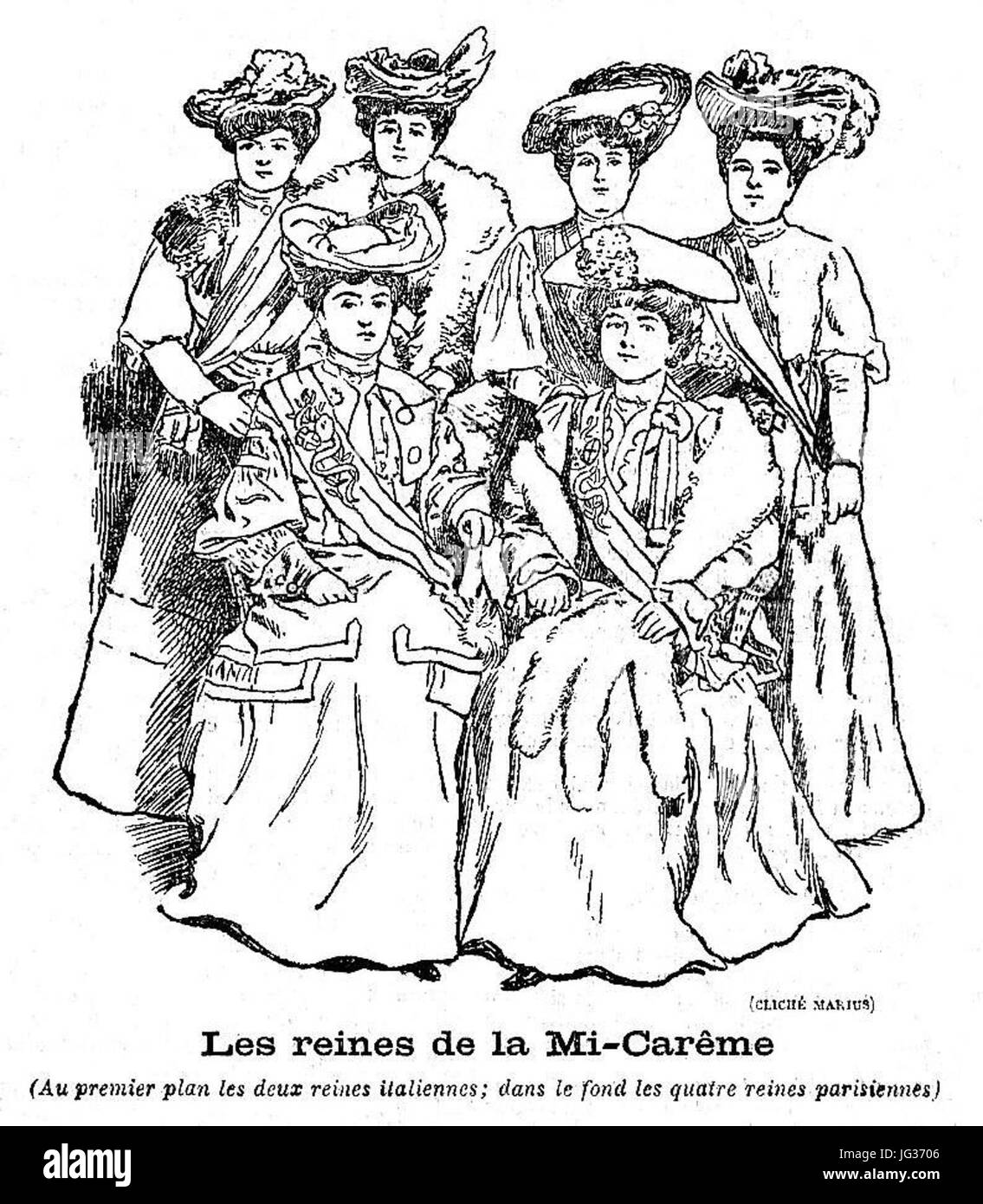Les Reines De La Mi-Carême 1905 Stockfoto