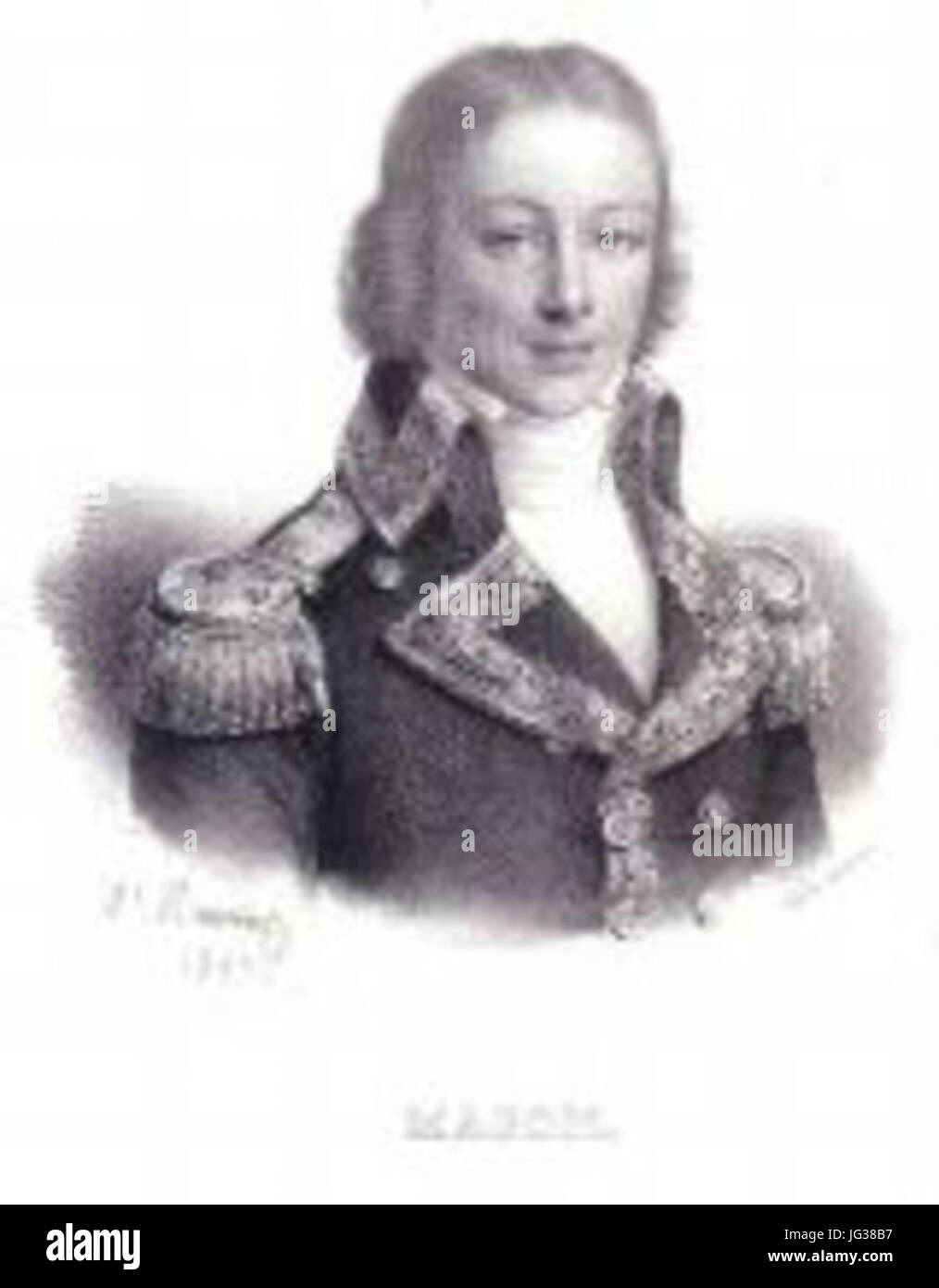 Lithographie de Charles René Magon de Médine Exécutée Par Maurin En 1835 Stockfoto