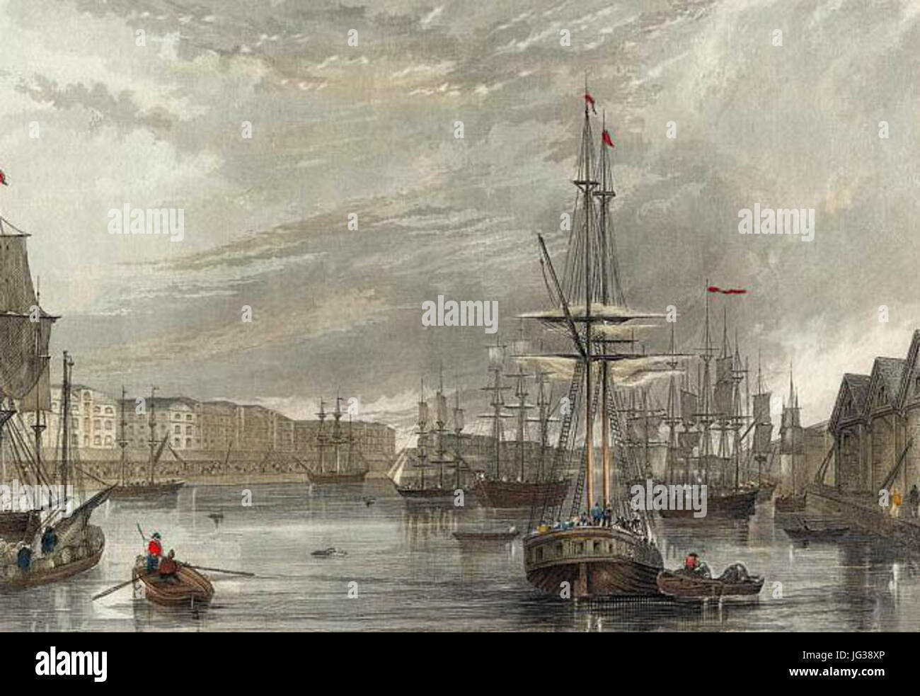 London West India Docks 28Import29 1837 FW Topham nach R Garland bearbeitet Stockfoto