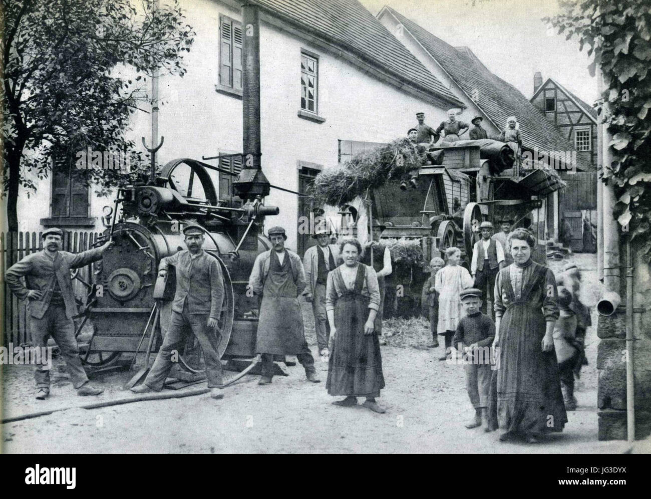 Heilbronn-Gutshöfe Hohlgasse Erste Dampfdreschmaschine 1903-1906 Stockfoto