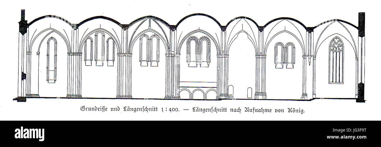 Herforder Münster St. Marien Und Pusinna Längsschnitt Stockfoto