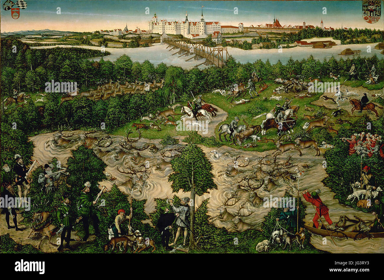 Lucas šranach D.J. - Hirschjagd des Kurfš3Bšrsten Johann Friedrich (KHM Wien) Stockfoto