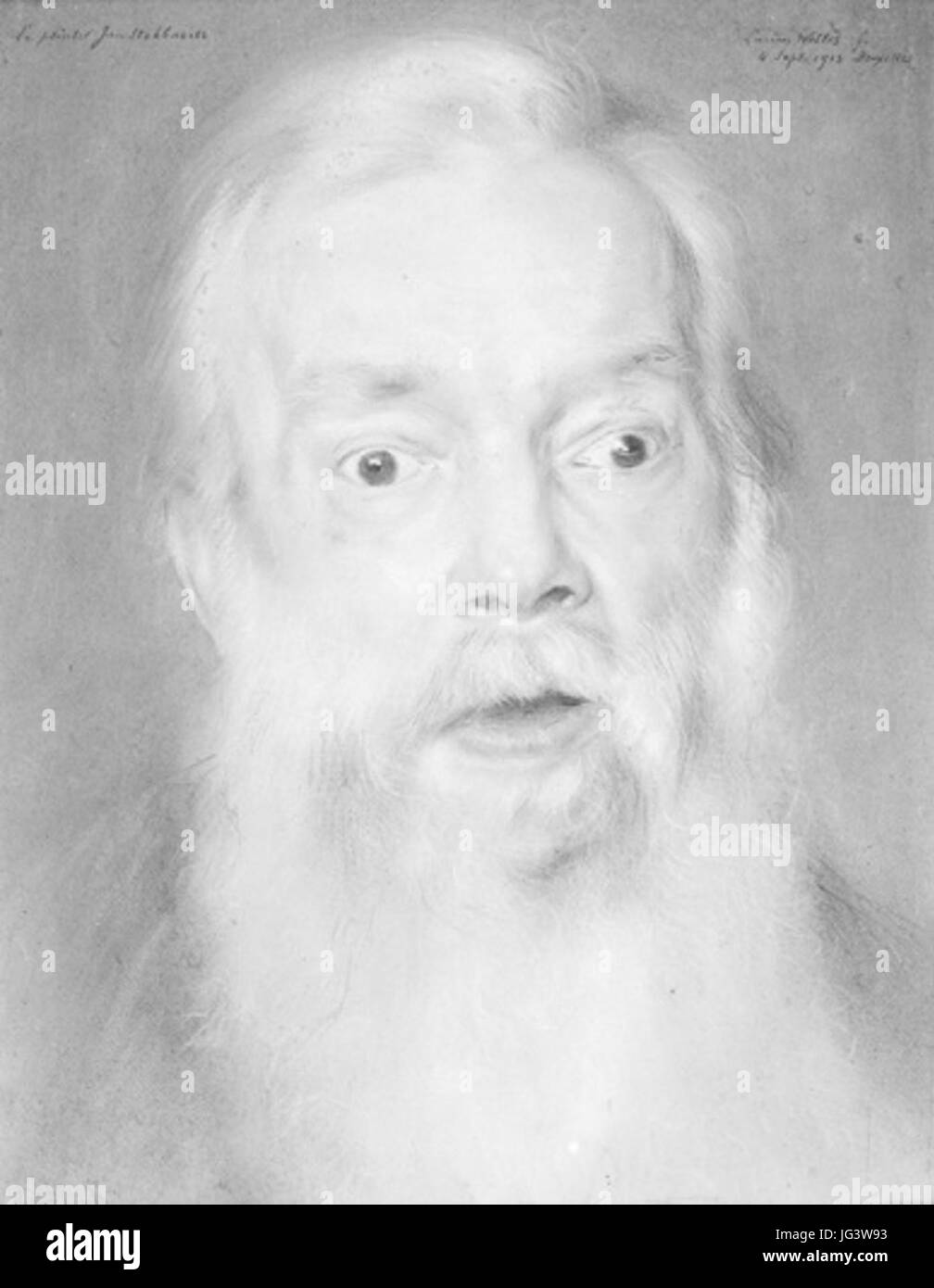 Lucien Wollès Portret van Jan Stobbaerts Stockfoto