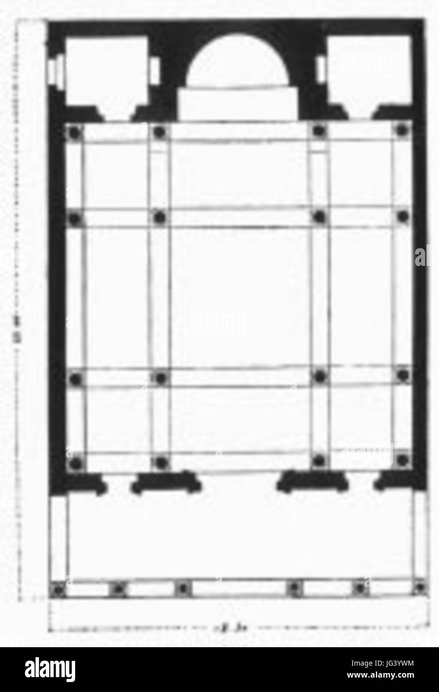 Musmiyeh Plan der Tempel 28drawn von Lassus in 1947 und basierend auf de Vogüe s Plan aufgestellt hat, in 186029 Stockfoto