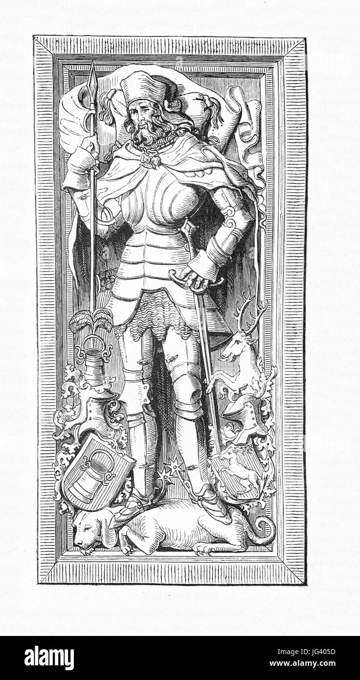 MZK 001 Nr 12 Materialvorlagen des Abb. 01 Kirche Fehring Grabmal Berchtold von Emerau Stockfoto