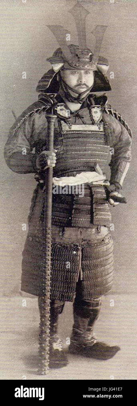 Nanhoku-Cho Period Samurai aus militärischen Kostüme im alten Japan, 1893 Stockfoto