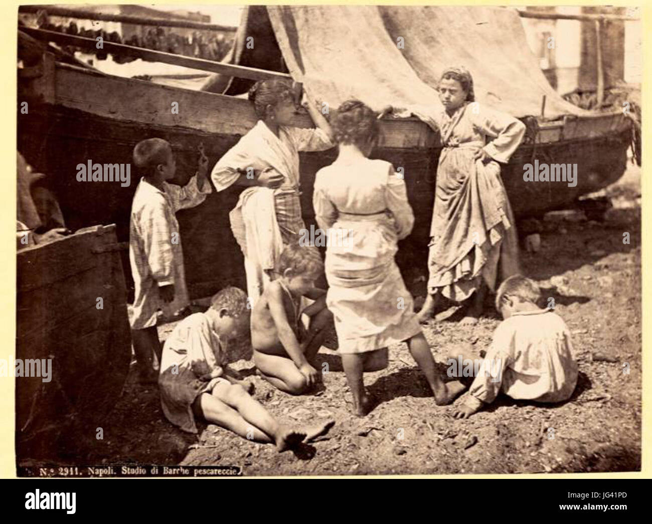 Napoli - Studio di Barche Pescherecce 28n ° 291129 Stockfoto