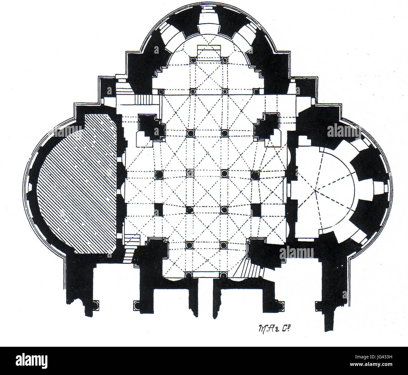 Neusser Quirinusmünster Grundriss Krypta 1895 Stockfoto