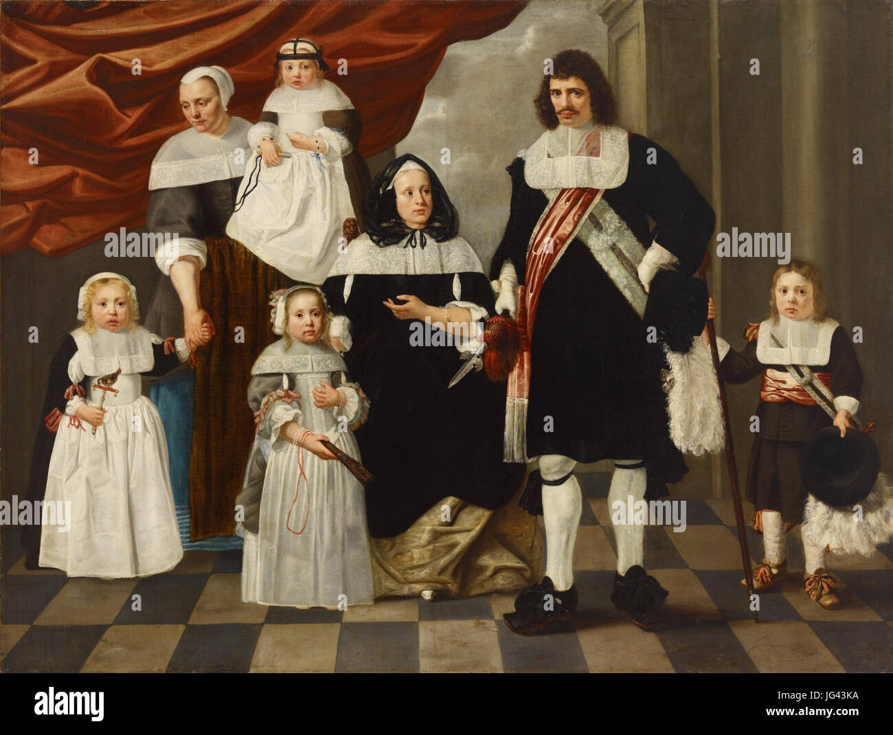 Nicolaes van Helt-Palisade (c. - n. - ca. 1614-1669) - Porträt einer Familie - Perhemuotokuva - Familjeporträtt (28842879174) Stockfoto